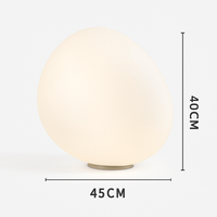 Lampe à poser design LED ambiance galet blanc Decor