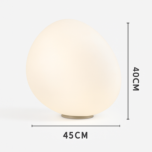 Lampe à poser design LED ambiance galet blanc Decor