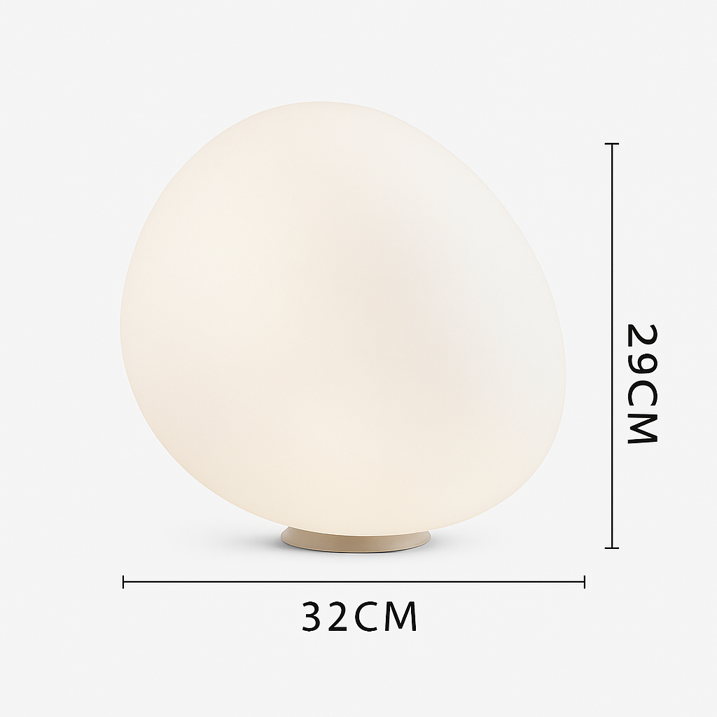 Lampe à poser design LED ambiance galet blanc Decor - vue 6 sur 7