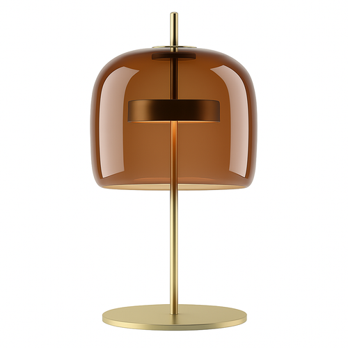 Lampe à poser design à LED en métal doré et abat-jour en verre rétro Light - vue 4 sur 3