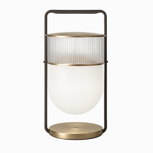 Lampe à poser design LED en verre style lanterne - vue 6 sur 7