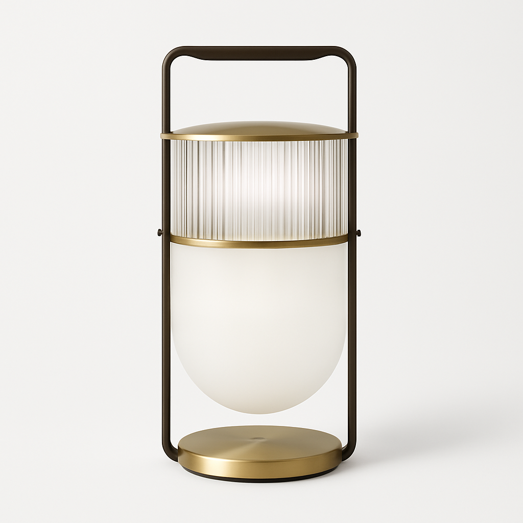 Lampe à poser design LED en verre style lanterne - vue 7 sur 7