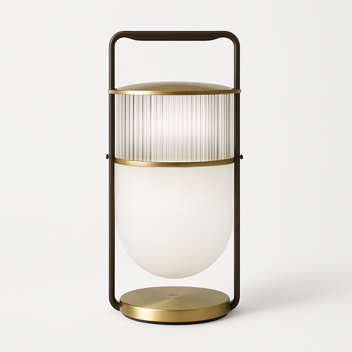 Lampe à poser design LED en verre style lanterne - vue 7 sur 7