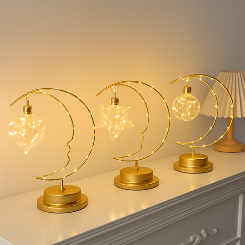 lampe à poser led étoile lune pour veilleuse et bureau - vue 5 sur 9