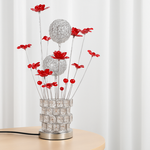 lampe à poser moderne en acrylique motifs floraux décoratifs - vue 10 sur 11
