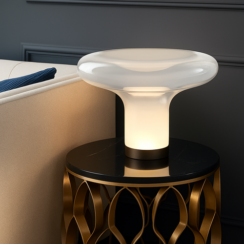 lampe à poser moderne en verre design champignon pour intérieur - vue 2 sur 7