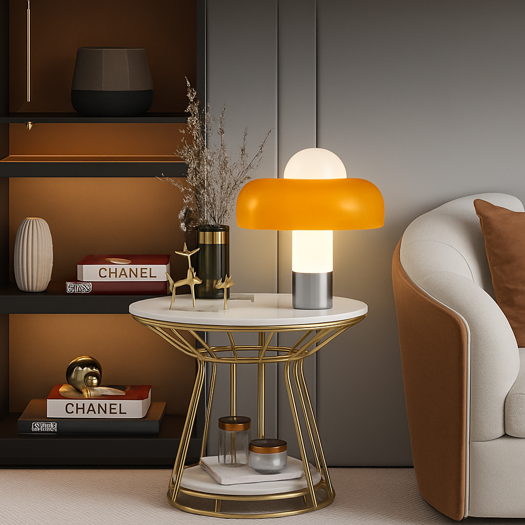 lampe à poser moderne en verre design champignon pour intérieur - vue 4 sur 7