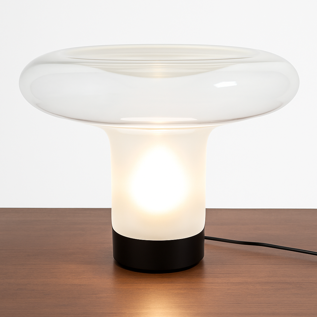 lampe à poser moderne en verre design champignon pour intérieur - vue 5 sur 7