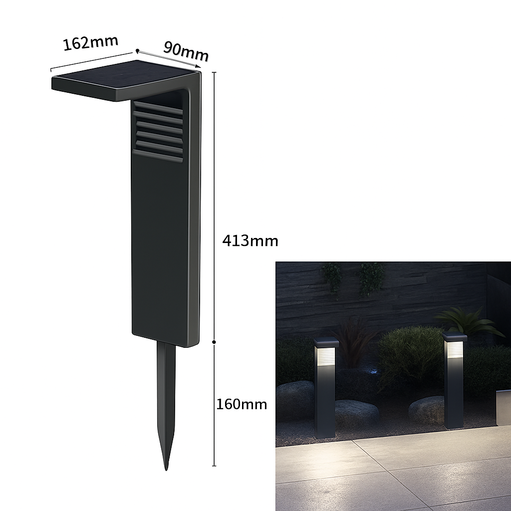 lampe solaire étanche pour éclairage extérieur de jardin - vue 13 sur 14