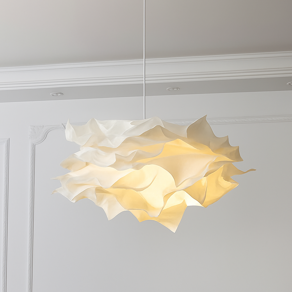 lampe suspendue en papier blanc pour éclairage plafond magasin restaurant - vue 1 sur 7