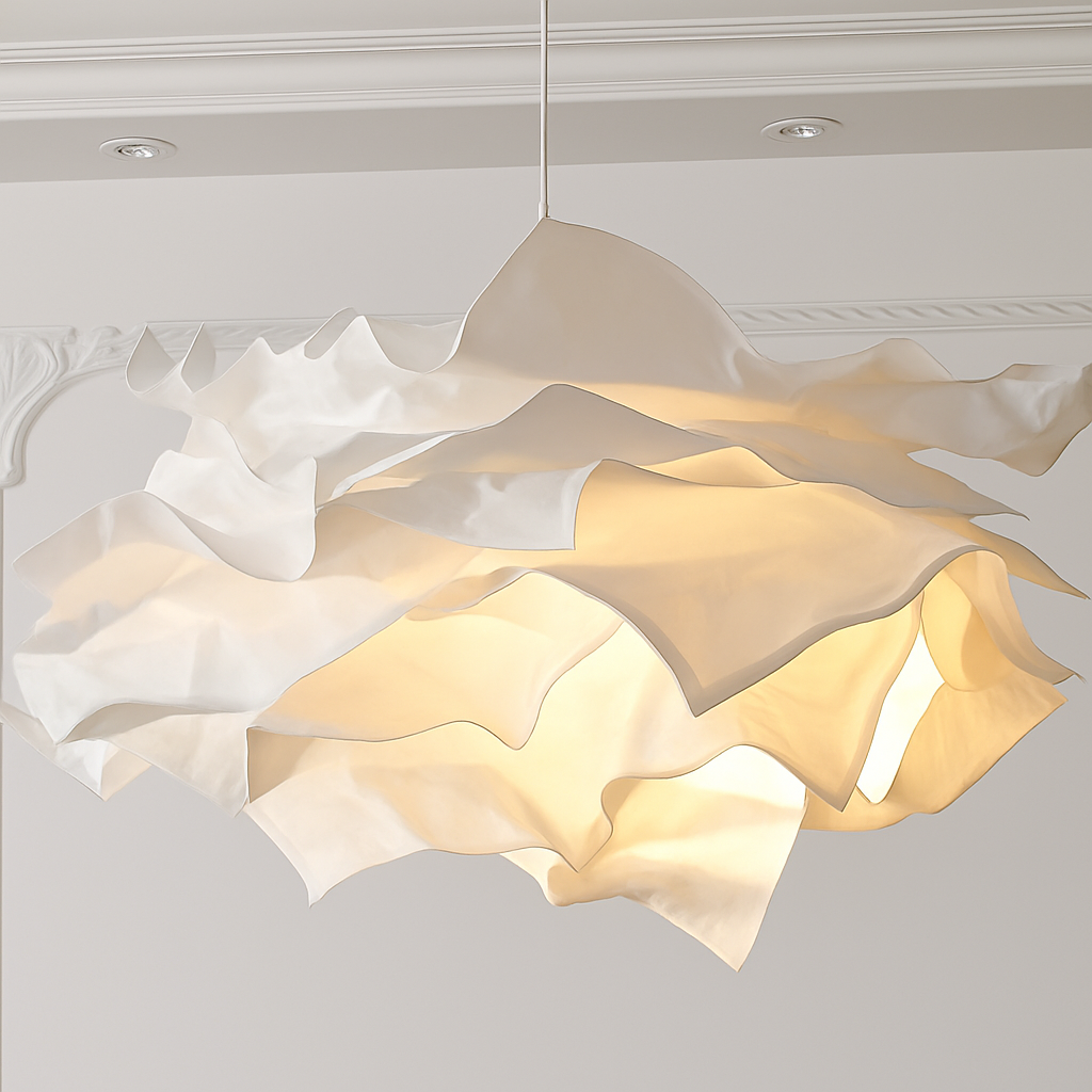 lampe suspendue en papier blanc pour éclairage plafond magasin restaurant - vue 3 sur 7