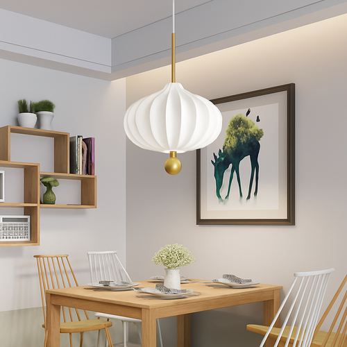 lampe suspendue moderne en verre avec fil réglable en métal - vue 3 sur 8