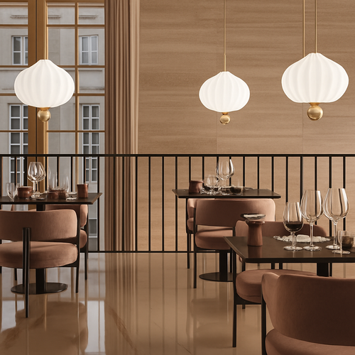lampe suspendue moderne en verre avec fil réglable en métal - vue 4 sur 8