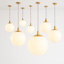 Lampe Suspension Globe Verre Blanc