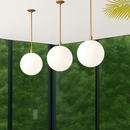 Lampe Suspension Globe Verre Blanc