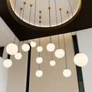 Lampe Suspension Globe Verre Blanc