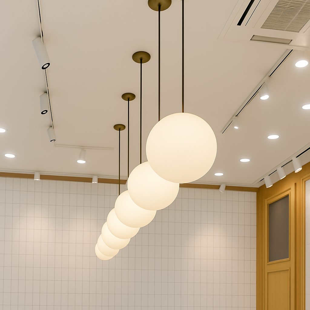 Lampe Suspension Globe Verre Blanc - vue 7 sur 15