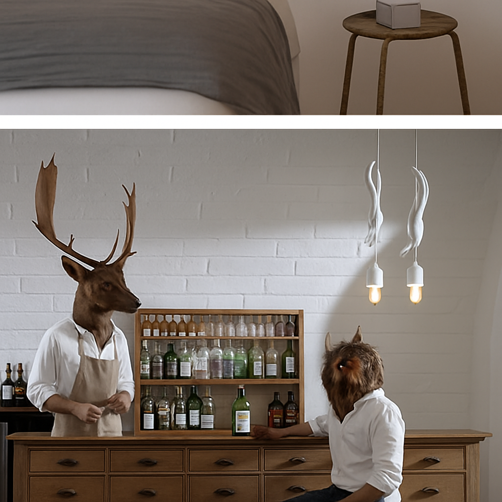 lampe suspension résine écureuil nordique led loft décoratif - vue 4 sur 8