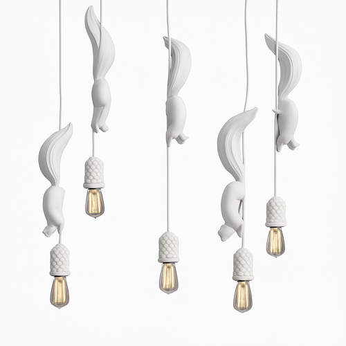 lampe suspension résine écureuil nordique led loft décoratif - vue 6 sur 8
