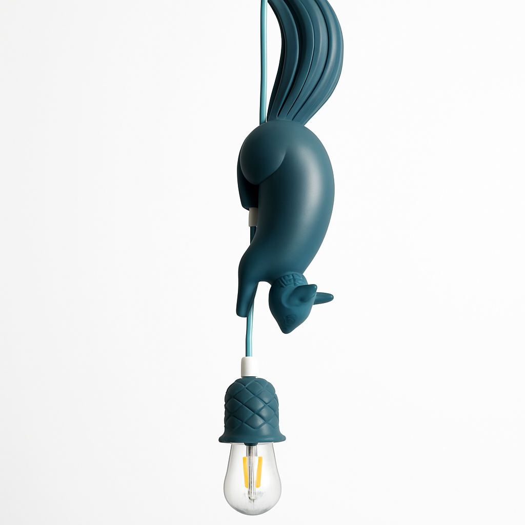 lampe suspension résine écureuil nordique led loft décoratif - vue 7 sur 8