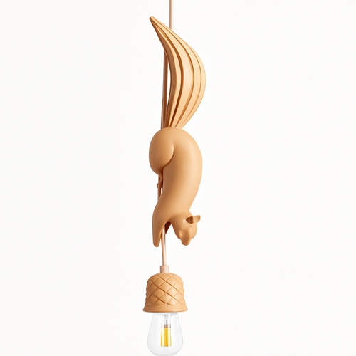 lampe suspension résine écureuil nordique led loft décoratif - vue 9 sur 8