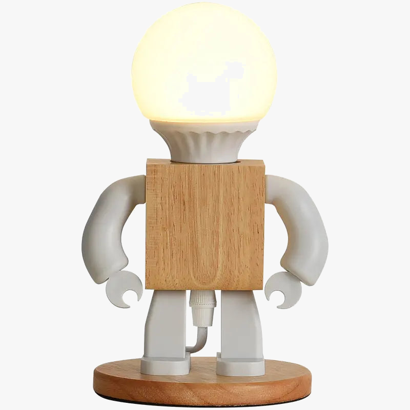 lampe table moderne en bois blanc led enfants veilleuse