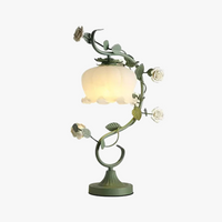 lampe table rétro verre fleur décorative maison