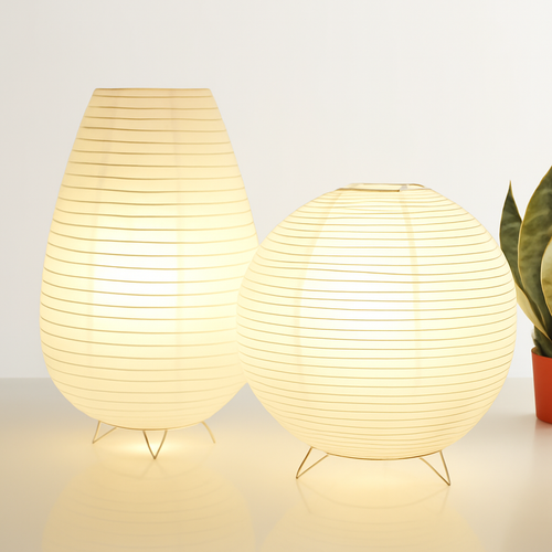 Lanterne en papier nordique lampe de Table Style japonais moderne salon bureau chambre chevet LED éclairage de nuit décor - vue 3 sur 10