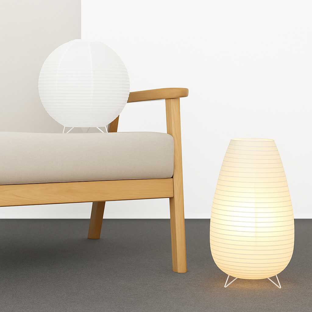 Lanterne en papier nordique lampe de Table Style japonais moderne salon bureau chambre chevet LED éclairage de nuit décor - vue 4 sur 10