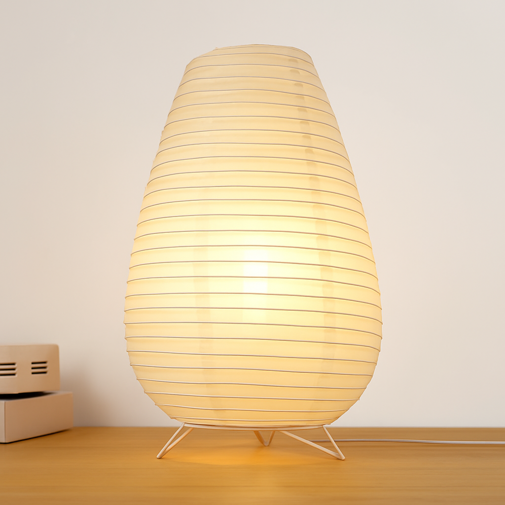 Lanterne en papier nordique lampe de Table Style japonais moderne salon bureau chambre chevet LED éclairage de nuit décor - vue 5 sur 10
