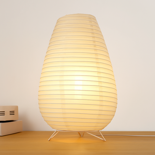 Lanterne en papier nordique lampe de Table Style japonais moderne salon bureau chambre chevet LED éclairage de nuit décor - vue 6 sur 10