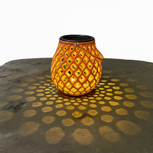 lanterne solaire extérieure suspendue en imitation bambou pour jardin terrasse - vue 2 sur 6