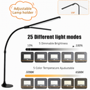 LAOPAO Lampe de bureau LED à double tête Lampes de bureau d'architecte EU/US Bureau 24W 5 modes de couleur les plus lumineux et 5 lampes de protection des yeux à intensité variable
