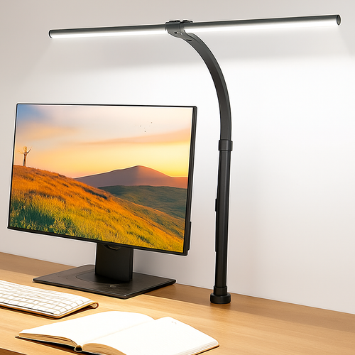 LAOPAO Lampe de bureau LED à double tête Lampes de bureau d'architecte EU/US Bureau 24W 5 modes de couleur les plus lumineux et 5 lampes de protection des yeux à intensité variable - vue 8 sur 10