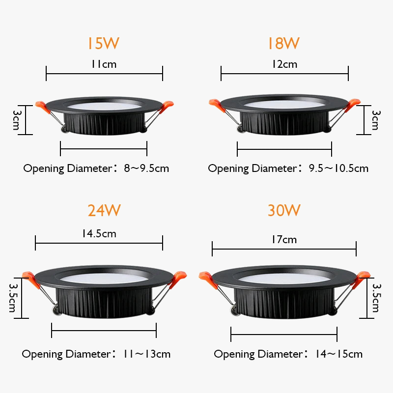 Spot LED encastré aluminium épais blanc naturel pour éclairage intérieur