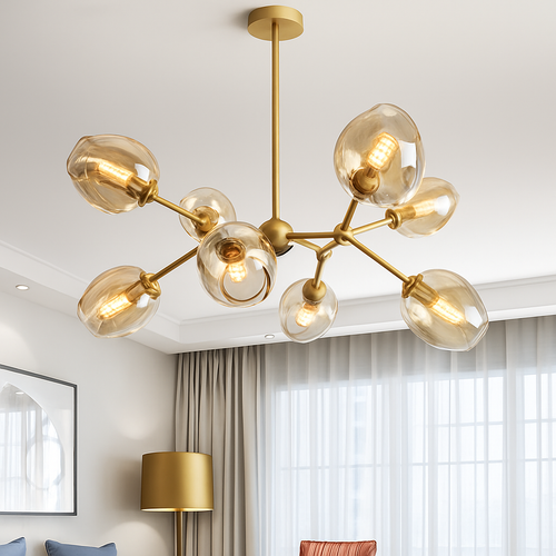 LED lustre éclairage pour la maison Restaurant salle à manger lustres en verre décor à la maison luminaire intérieur - vue 4 sur 12