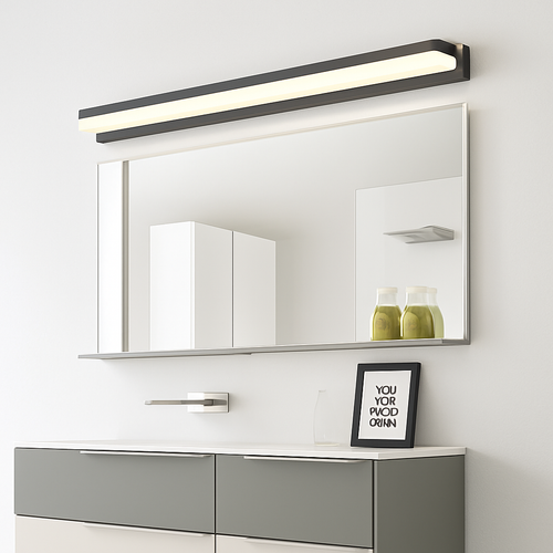 Led miroir lumière moderne salle de bain lampe appliques 42/62/72/120cm acier inoxydable AC85-265V noir blanc appliques LED apliques - vue 3 sur 9