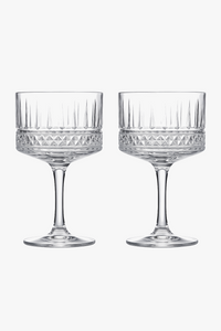 lot 2 coupes champagne elysia verre relief rétro