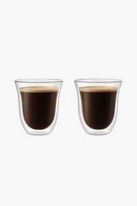 Lot 2 tasses double paroi verre isolant design