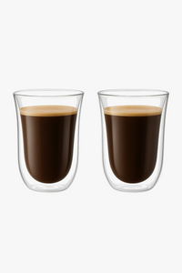 Lot 2 tasses verre double paroi isolant café