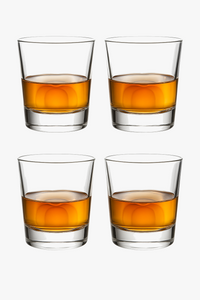 Lot 4 verres whisky style old fashioned relief