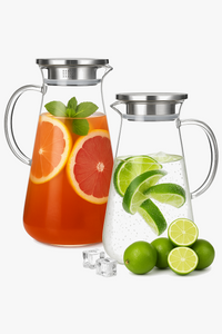 Lot bouteilles 2l verre borosilicate style becher