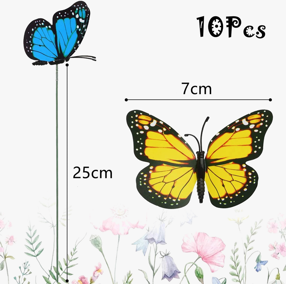 lot de 10 pots de fleurs décoratifs avec papillons colorés