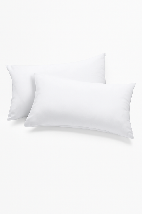 lot de 2 housses de coussin décoratives blanches rectangulaires - vue 2 sur 7