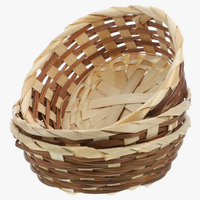 lot de 3 paniers en bambou pour stockage alimentaire et pique-niques