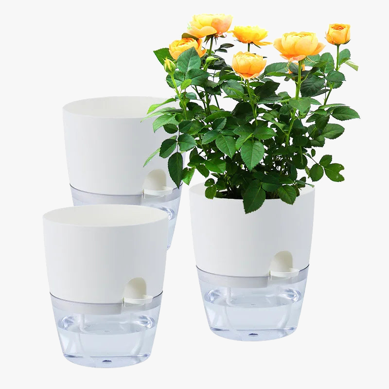 lot de 3 pots de fleurs transparents à double étage tendance jardin