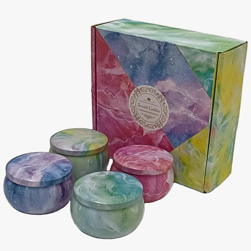 lot de 4 bougies parfumées en cire de soja pour fêtes et anniversaires