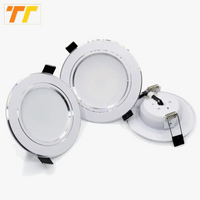 lot de 4 downlight led encastrés ronds argentés