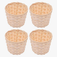 lot de 4 paniers de rangement en bambou tressé pour organisation