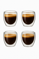 Lot tasses verre double paroi isolant borosilicate